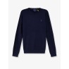Cotton sweater with embroidered logo on the front