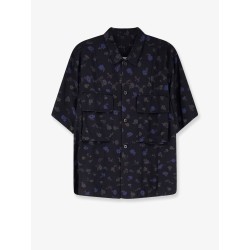 Cotton blend shirt with floral print