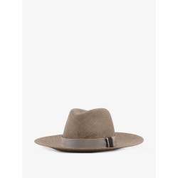 Raffia Fedora hat with Monili detail