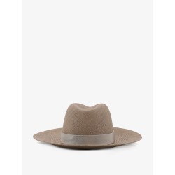 Raffia Fedora hat with Monili detail