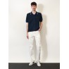 Viscose blend polo shirt with front Horsebit embroidery