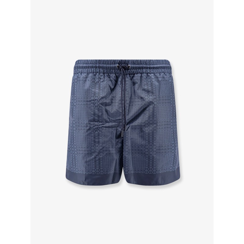 Nylon swim trunks with all-over Gucci Incrocio print