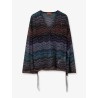 Viscose and metallic fiber sweater