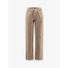 Denim trousers with logo patch on the back