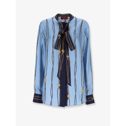 Printed silk twill shirt