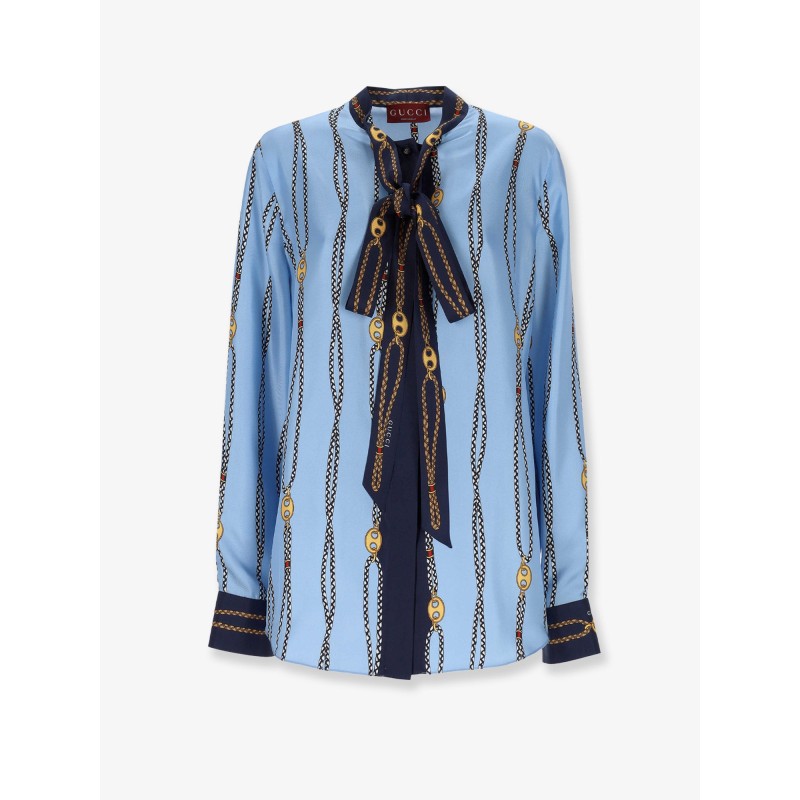 Printed silk twill shirt