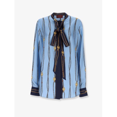 Printed silk twill shirt