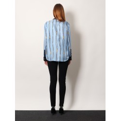 Printed silk twill shirt