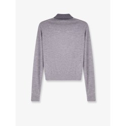 Cashmere and silk polo shirt with embroidery logo on the front