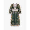 Long cotton dress with floral print