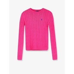 Cotton sweater with embroidered logo on the front