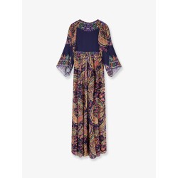 Multicolor viscose long dress