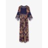 Multicolor viscose long dress