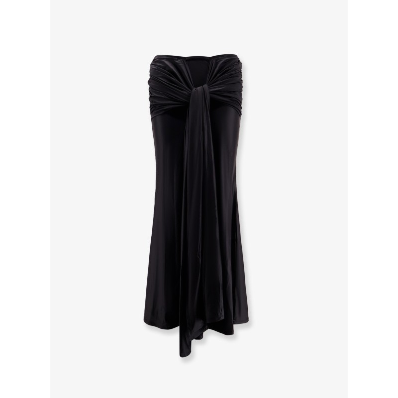 Shiny microfiber skirt with satin effect