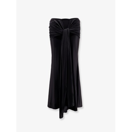 Shiny microfiber skirt with satin effect