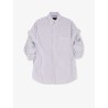 Tucked Sleeve striped cotton shirt