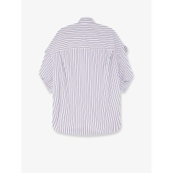 Tucked Sleeve striped cotton shirt