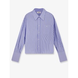 Cropped striped cotton shirt