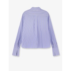 Cropped striped cotton shirt