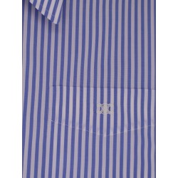 Cropped striped cotton shirt