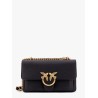 Leather shoulder bag with metal love birds buckle