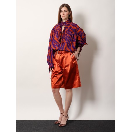 Catya cotton shirt with Crushed Stripe print