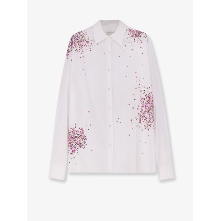 Casia cotton shirt with multicolored sequin detail