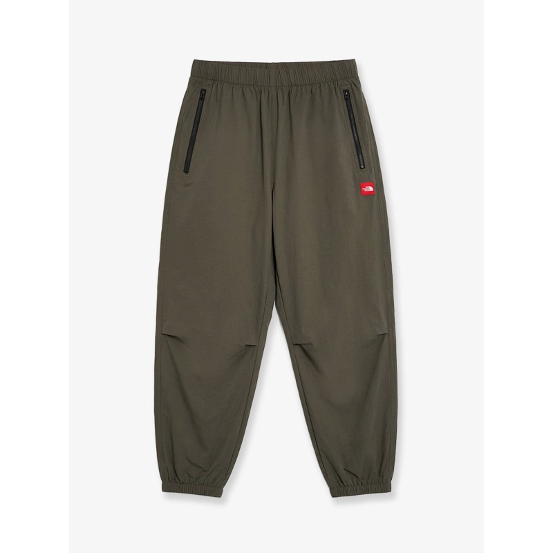Nylon trousers with patch logo on the side