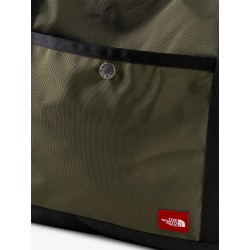 Nylon shoulder bag with logo label on the bottom