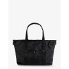 Nylon shoulder bag with logo label on the bottom