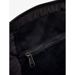 Nylon shoulder bag with logo label on the bottom