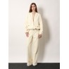 Cotton blend trousers with checked pattern