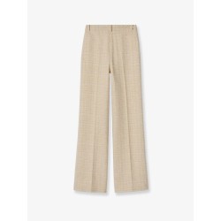 Cotton blend trousers with checked pattern