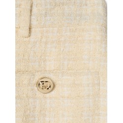 Cotton blend trousers with checked pattern