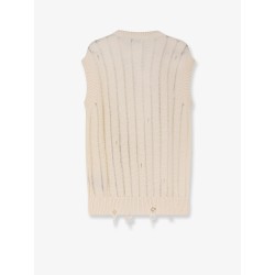 Destroyed effect cotton vest