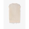 Destroyed effect cotton vest