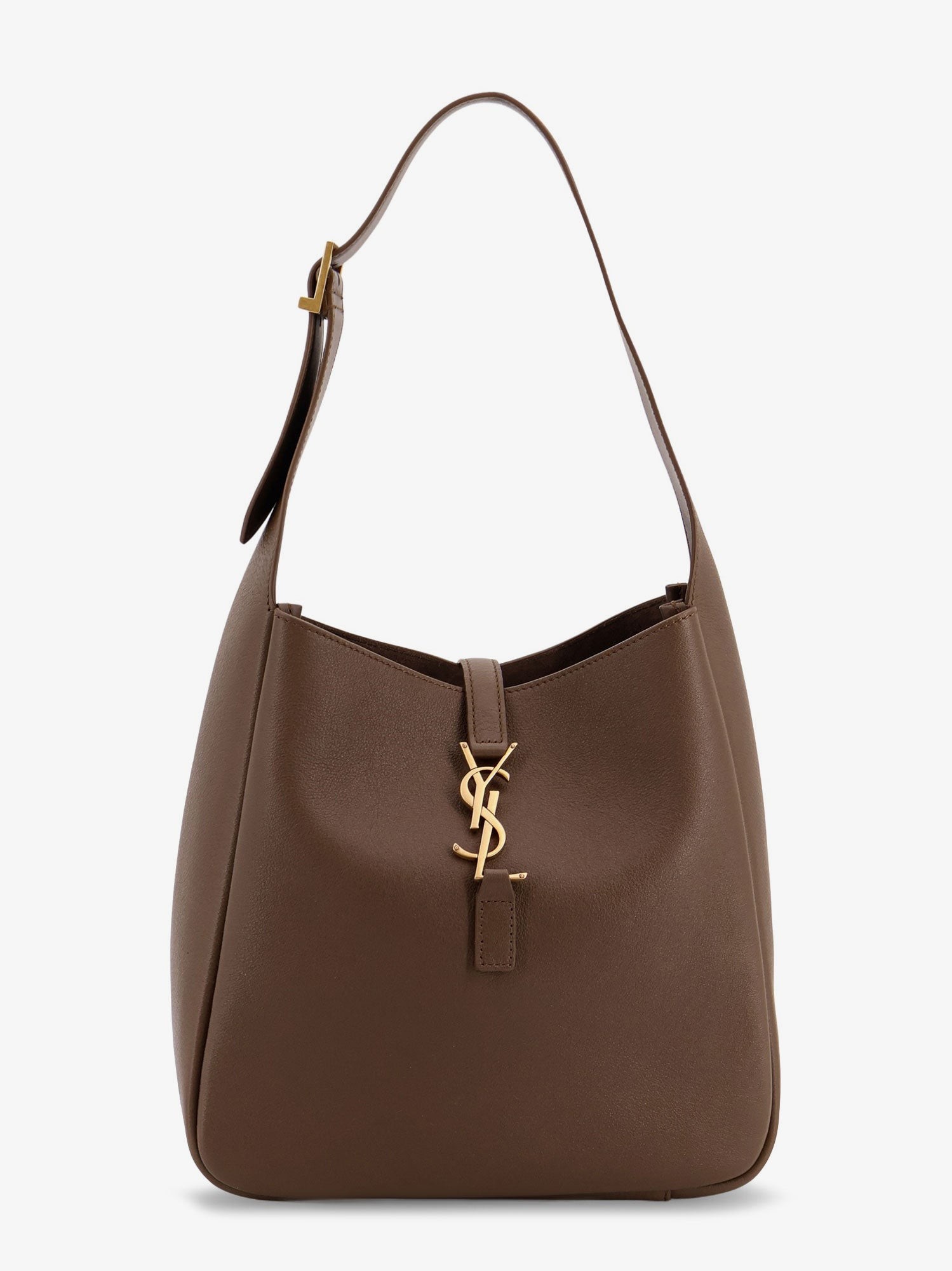 Saint Laurent Le 5 a 7 Small Hobo Bag in Brown Leather