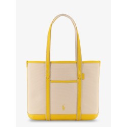 Canvas shoulder bag with embroidered logo on the front