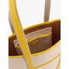 Canvas shoulder bag with embroidered logo on the front