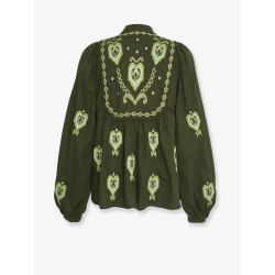 Embroidered puff sleeve lenzing™ ecovero™ euroflax™ shirt