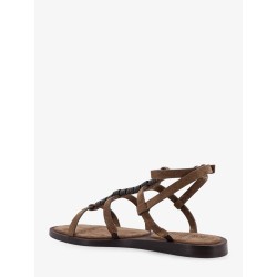 Suede sandals with Monili details