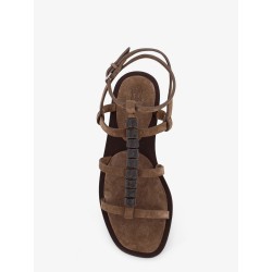 Suede sandals with Monili details