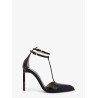 Python-effect leather pumps