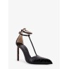 Python-effect leather pumps
