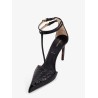 Python-effect leather pumps