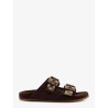 Urchin suede and synthetic fabric sandals