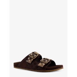 Urchin suede and synthetic fabric sandals