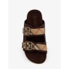 Urchin suede and synthetic fabric sandals