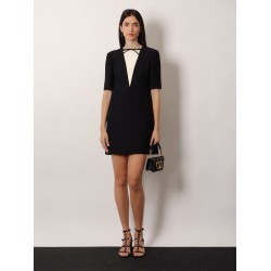 Virgin wool and silk mini dress