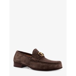 Suede loafers with metal VLogo Signature